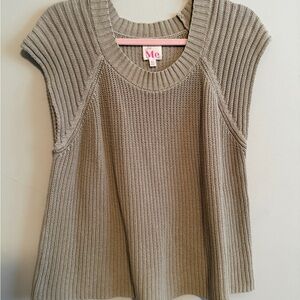 So Me Beige Knit Top sweater sleeveless cap sleeve